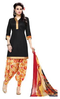 

Stylee Lifestyle Black Cotton Printed Dress Material