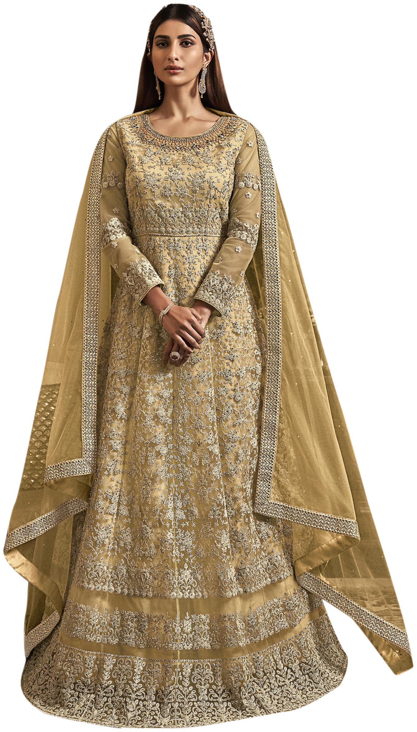 

Stylee Lifestyle Women Net Yellow Dress Material
