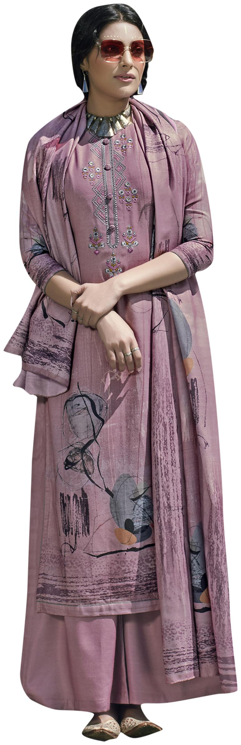 

Stylee Lifestyle Purple Unstitched Kurta with bottom dupatta With dupatta Dress Material