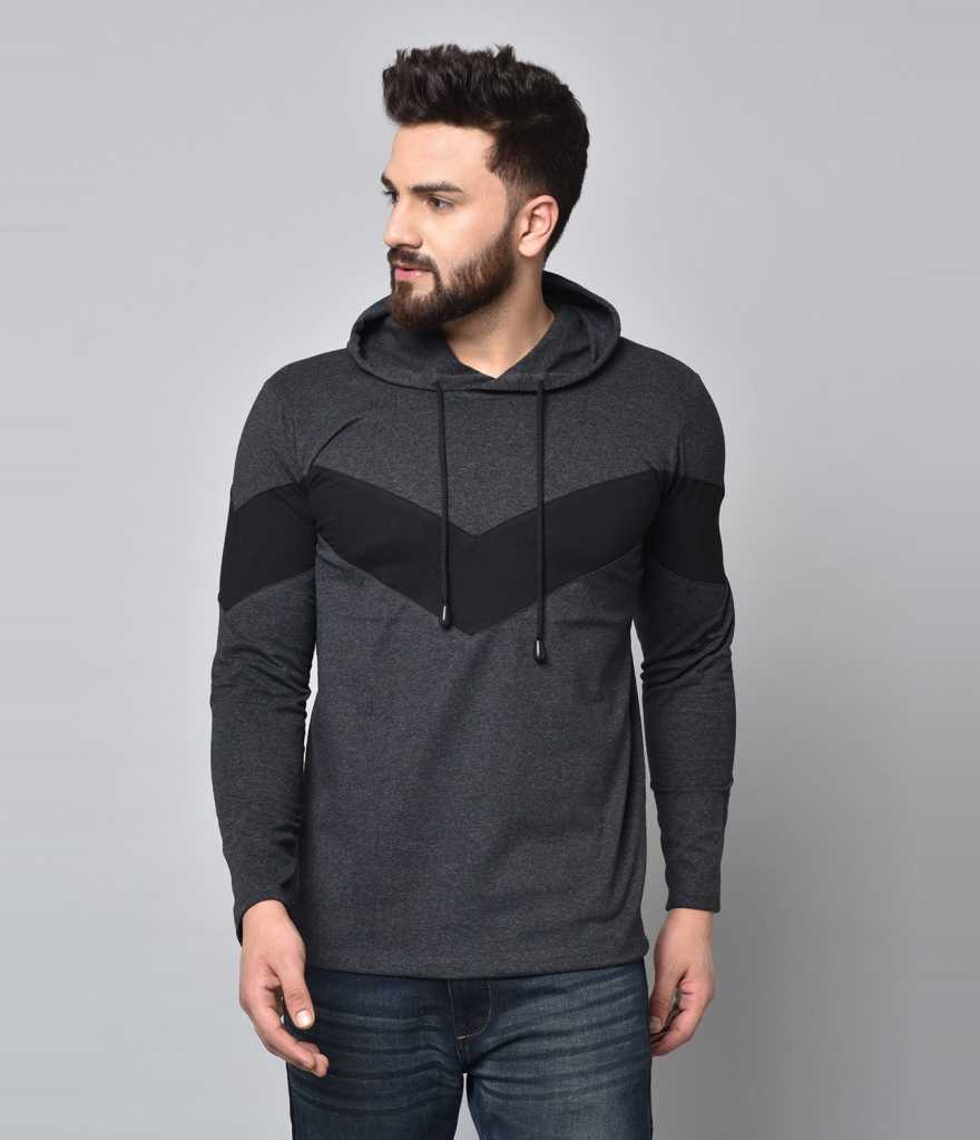 

STYLESMYTH Men Grey Regular fit Cotton Hood T-Shirt - Pack Of 1