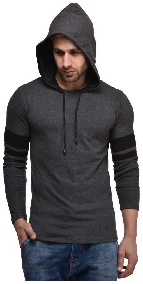 

STYLESMYTH Men Grey Regular fit Cotton Hood T-Shirt - Pack Of 1