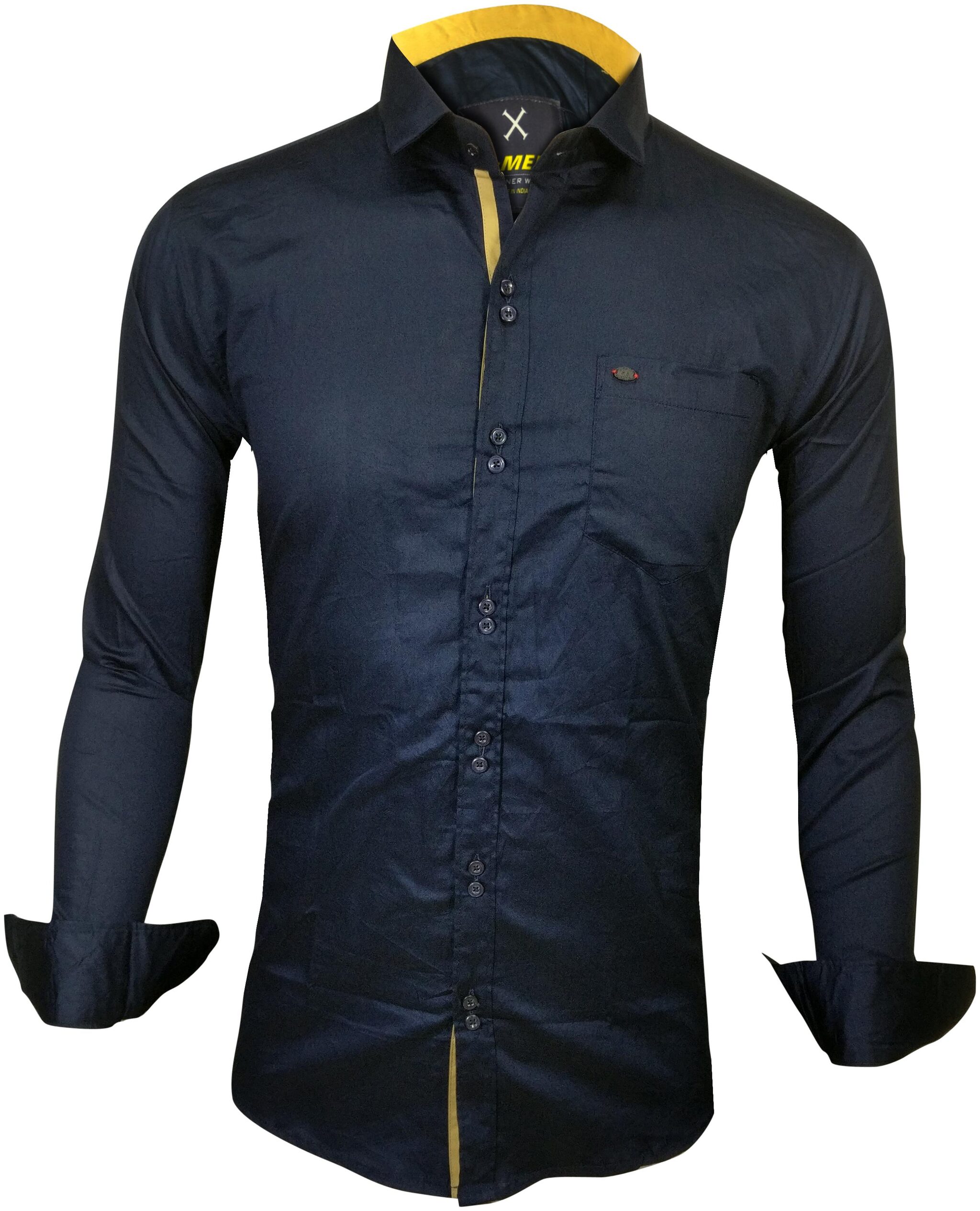 

X-MEN Men Blue Solid Slim Fit Casual Shirt