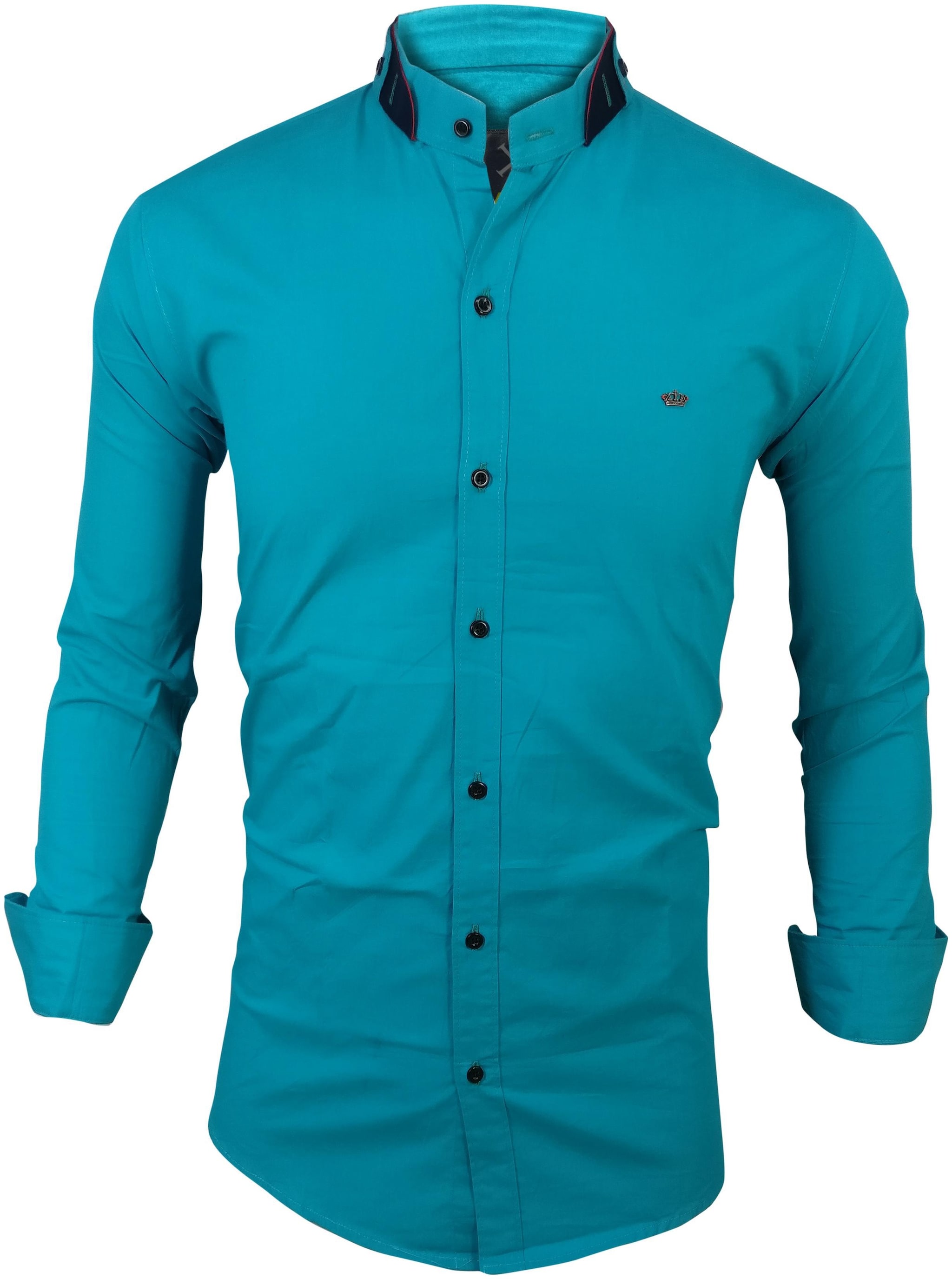 

SUR-T Men Blue Solid Slim Fit Casual Shirt