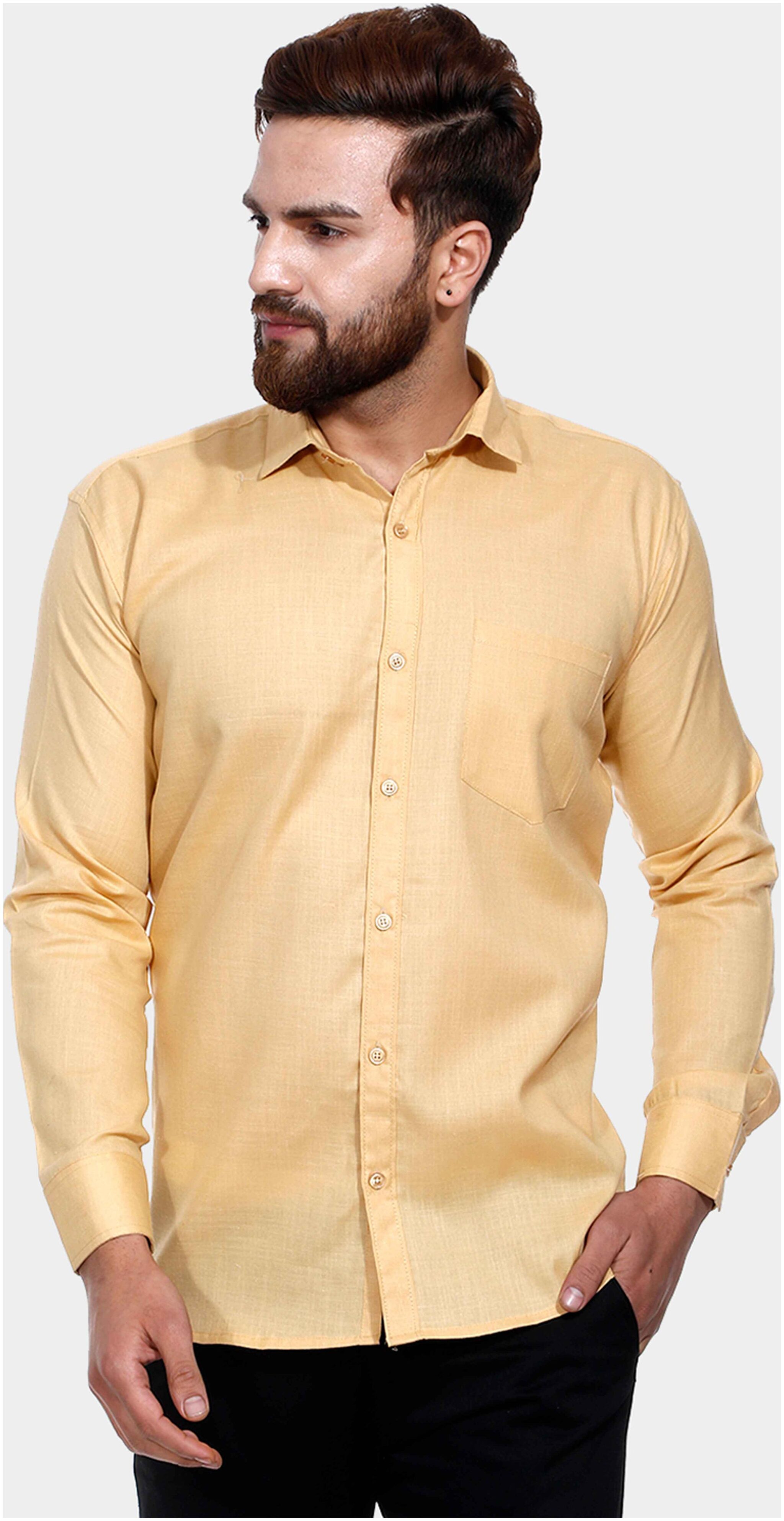 

Chrome Coral Men Regular fit Formal Shirt - Yellow