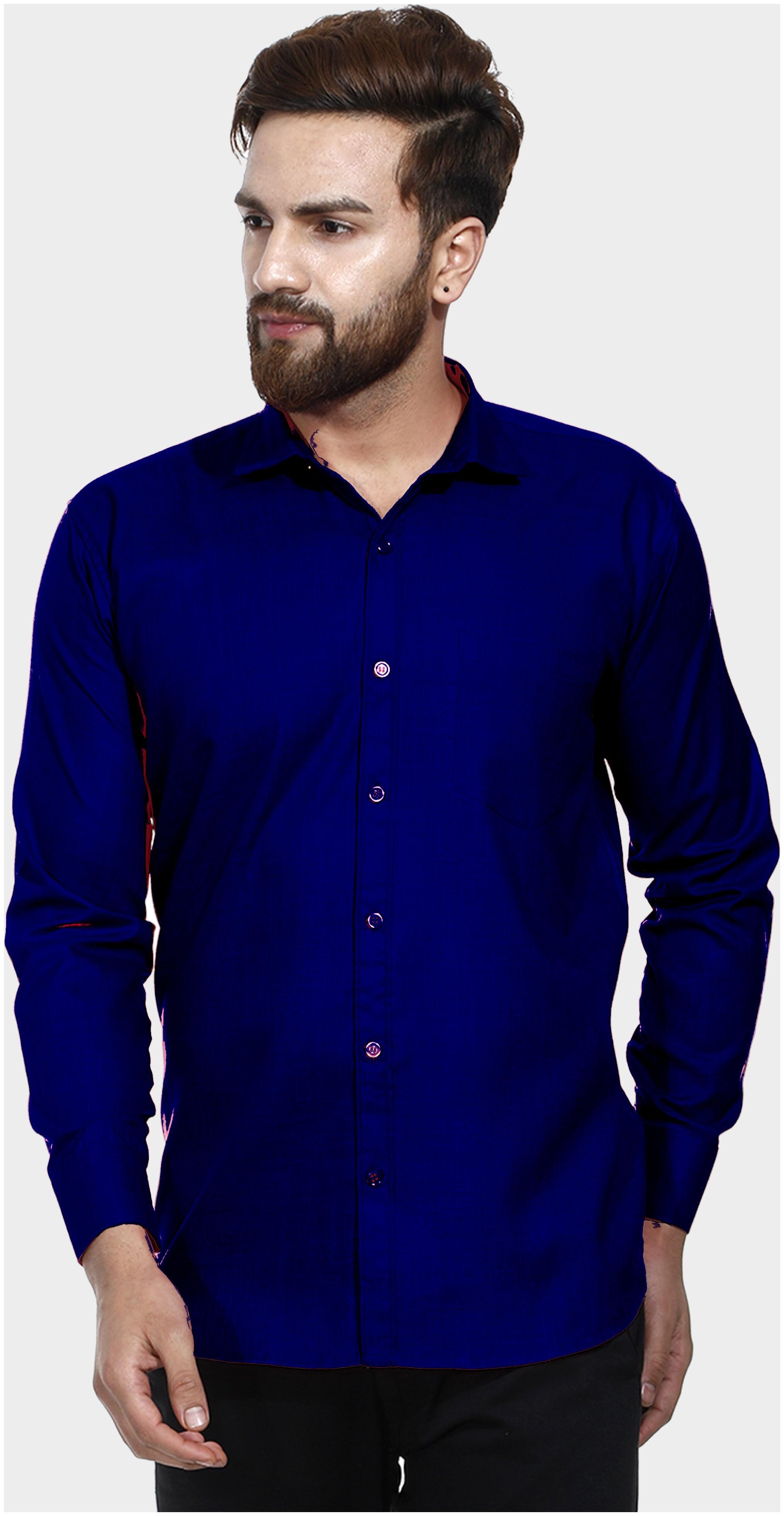 

Chrome Coral Men Regular fit Formal Shirt - Blue