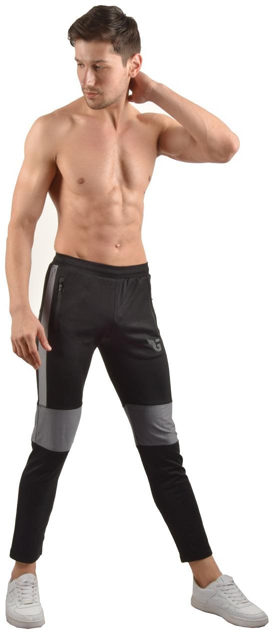 

STYLISH TRACK PANTS WITH GREY CONTRAST FABRIC AT SIDES