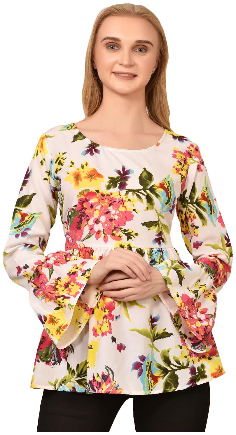 

Styllry Crepe Multi Floral A Line For Women