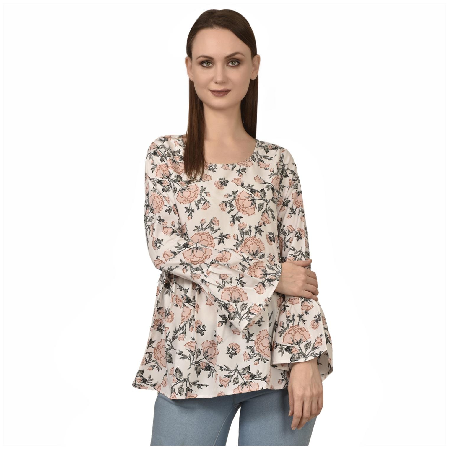

Styllry Crepe Multi Floral A Line For Women