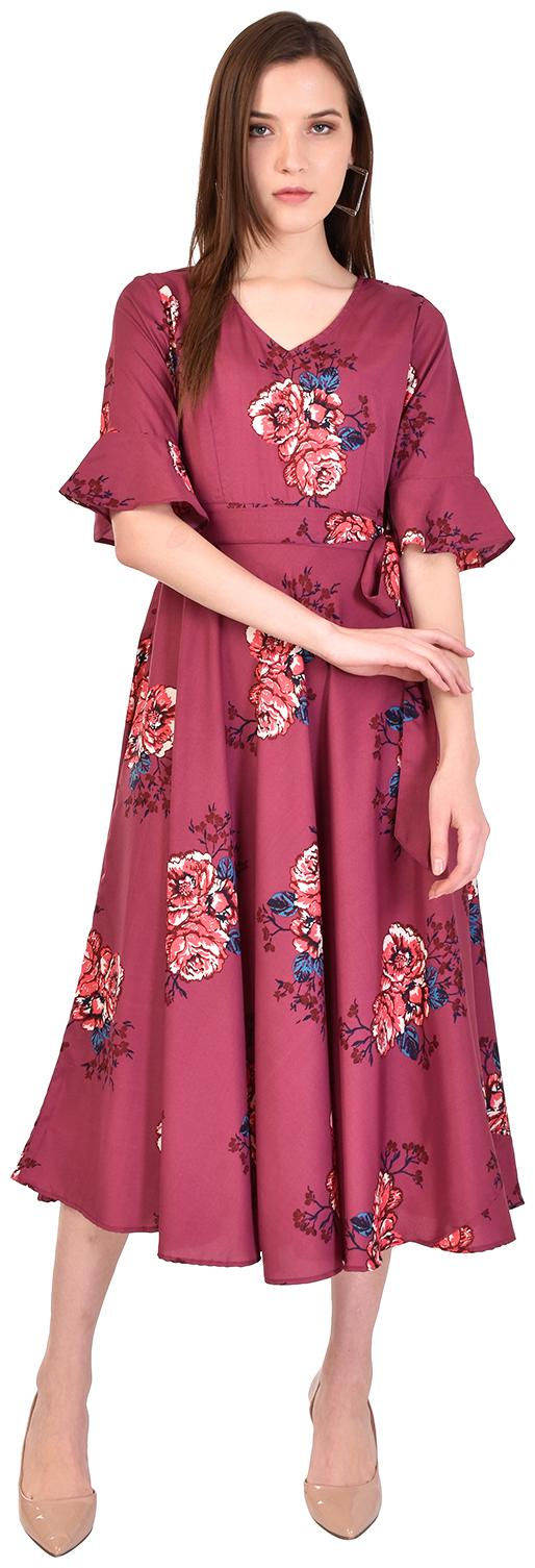 

Styllry Women Crepe Floral Multi A Line Dress