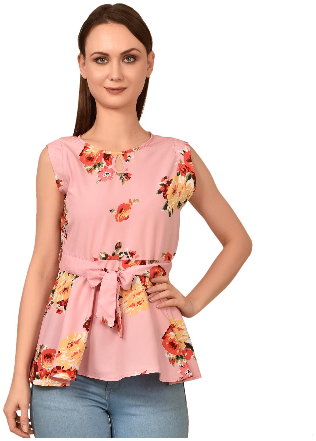 

Styllry Womens Crepe Casual Wear Designer Tops (Peach)