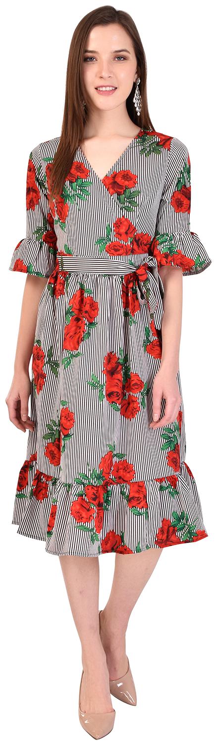 

Styllry Women Multi Crepe Floral Dress