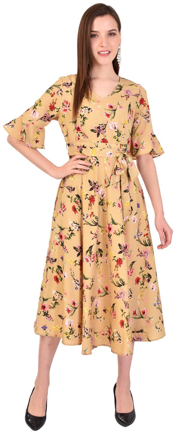 

Styllry Women Crepe Floral Multi A Line Dress