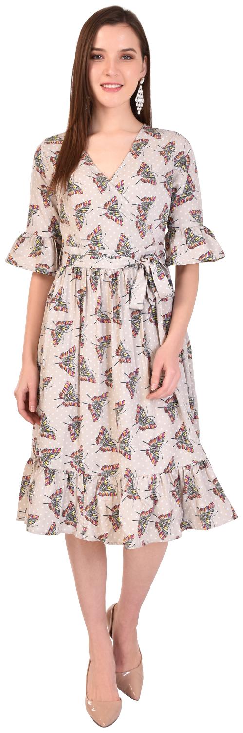 

Styllry Women Multi Crepe Printed Dress