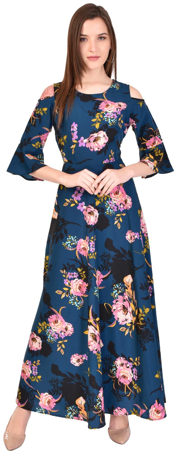 

Styllry Women Crepe A Line Dress (Multi)