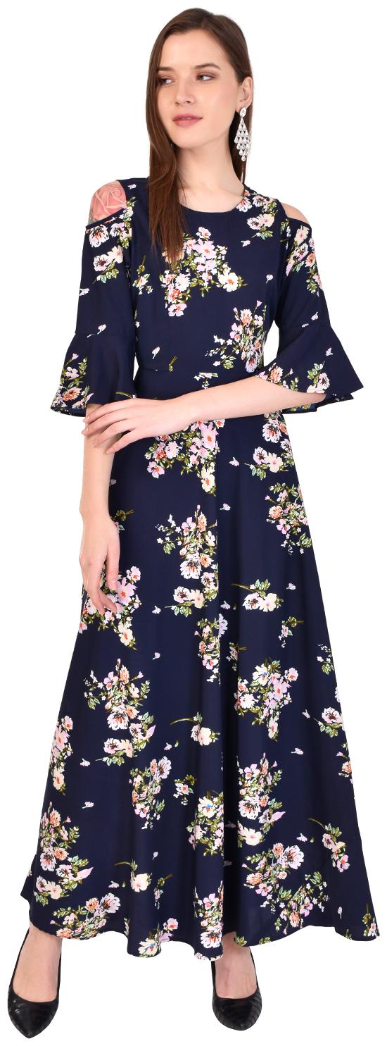 

Styllry Women Crepe A Line Dress (Multi)