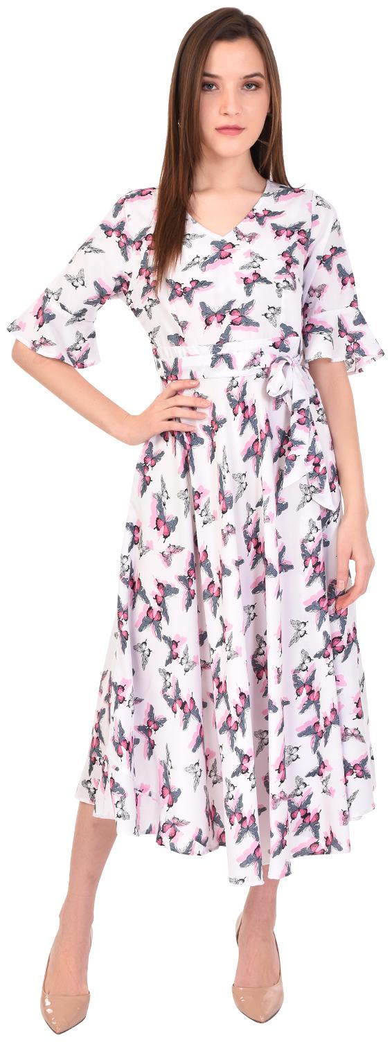 

Styllry Women Crepe Floral Multi A Line Dress