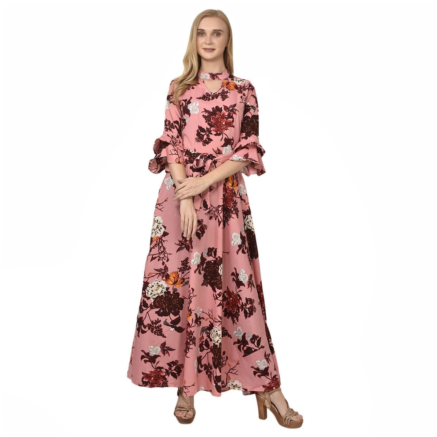 

Styllry Pink Floral Maxi dress