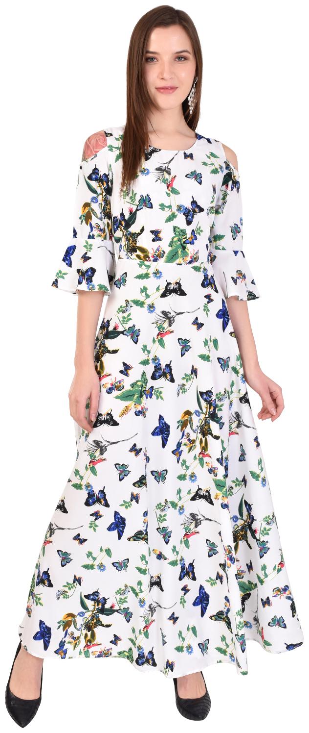 

Styllry Women Crepe A Line Dress (Multi)