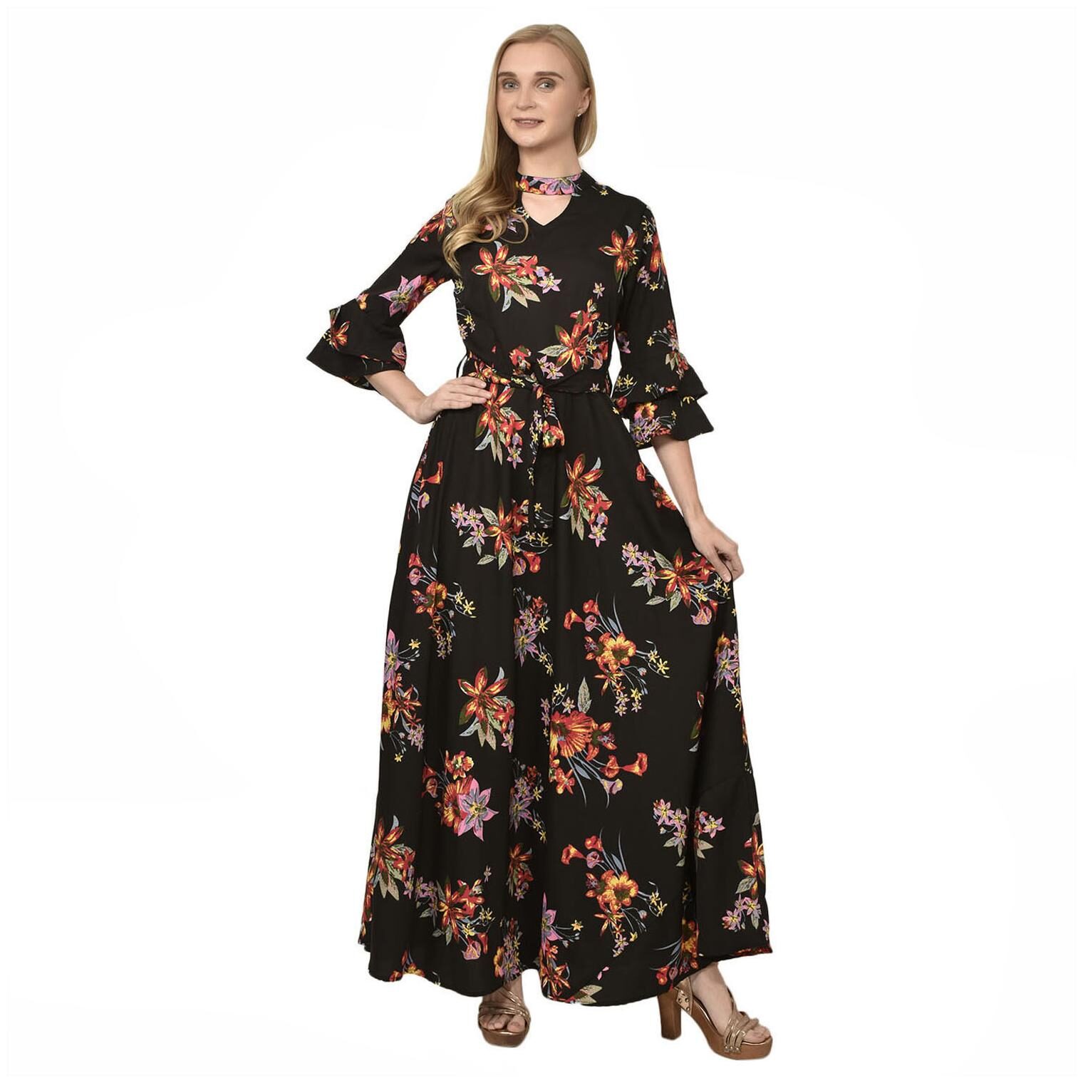 

Styllry Black Floral Maxi dress