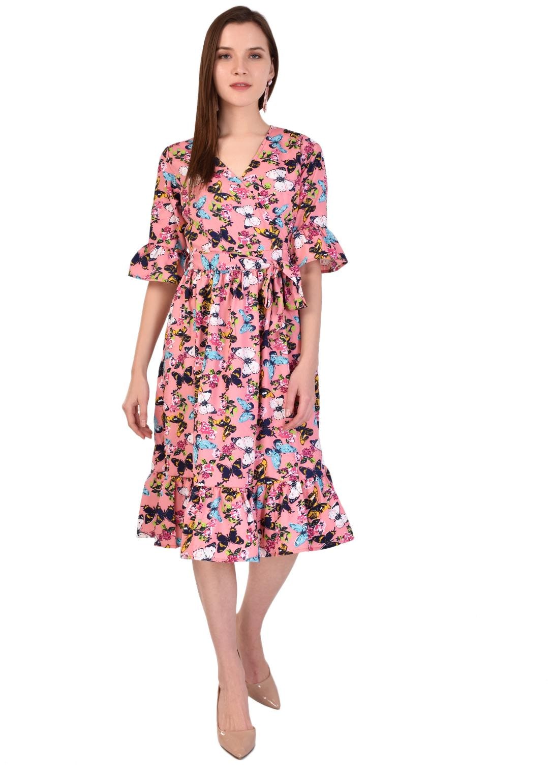 

Styllry Women Multi Crepe Floral Dress
