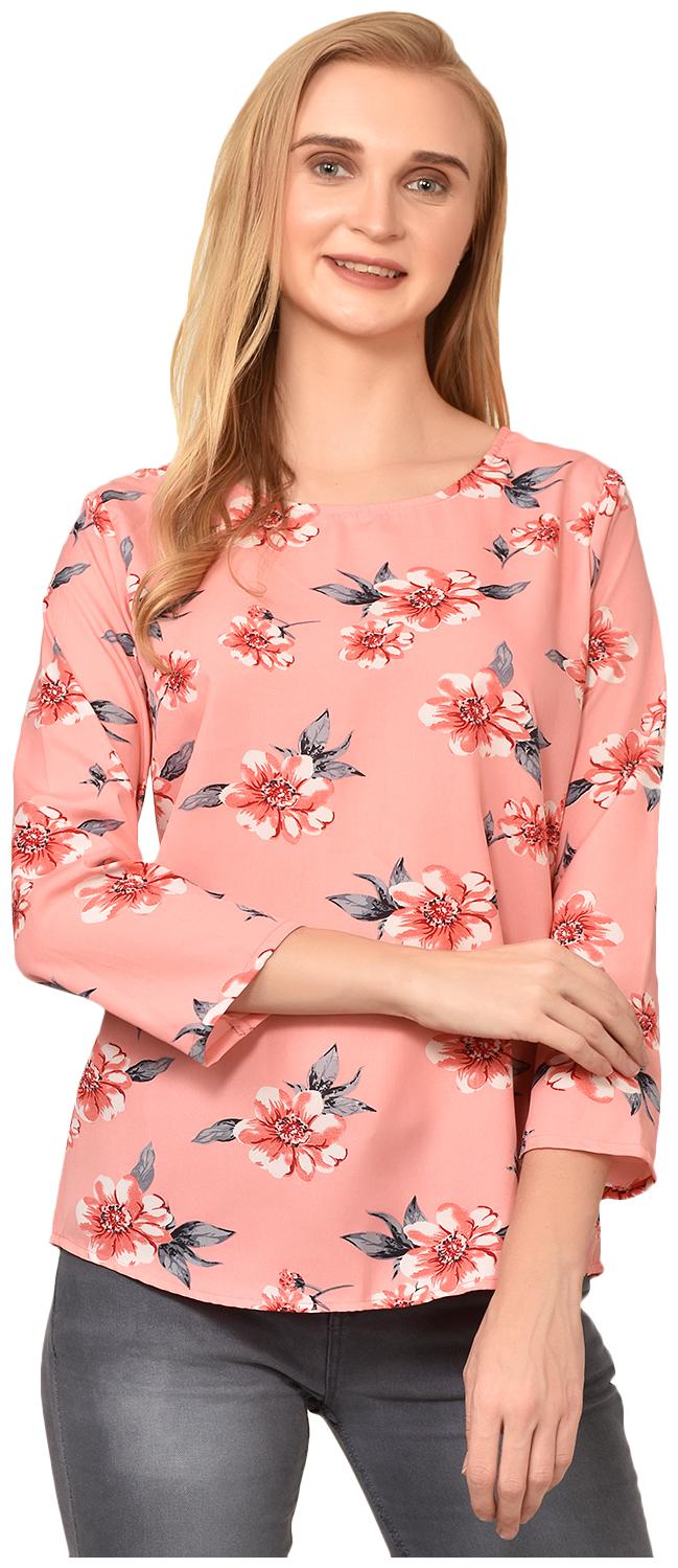 

Styllry Womens Casual Wear Designer Crepe Floral Multi Top