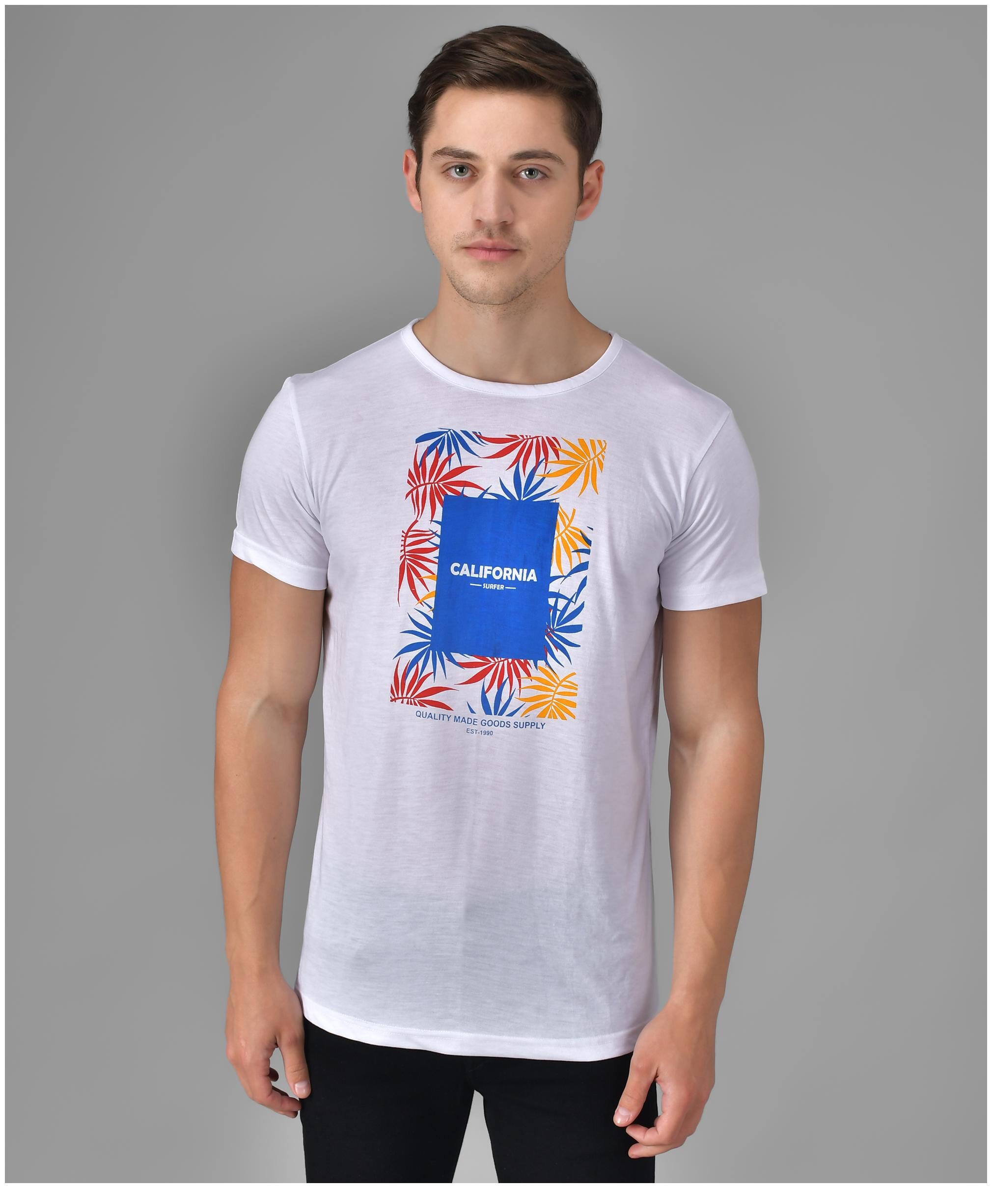 

Stylogue Men White Regular fit Cotton Blend Round neck T-Shirt - Pack Of 1