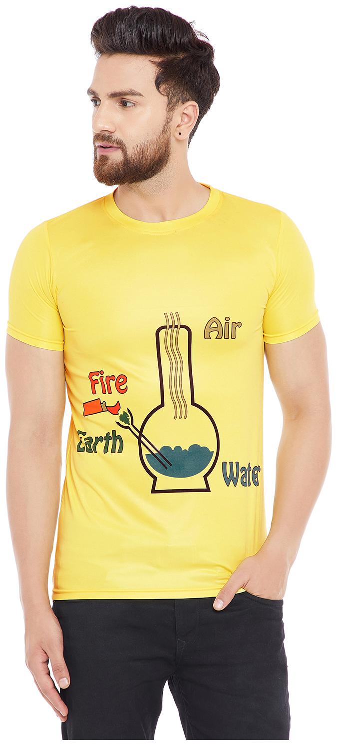 

Stylogue Men Yellow Regular fit Polyester Round neck T-Shirt - Pack Of 1
