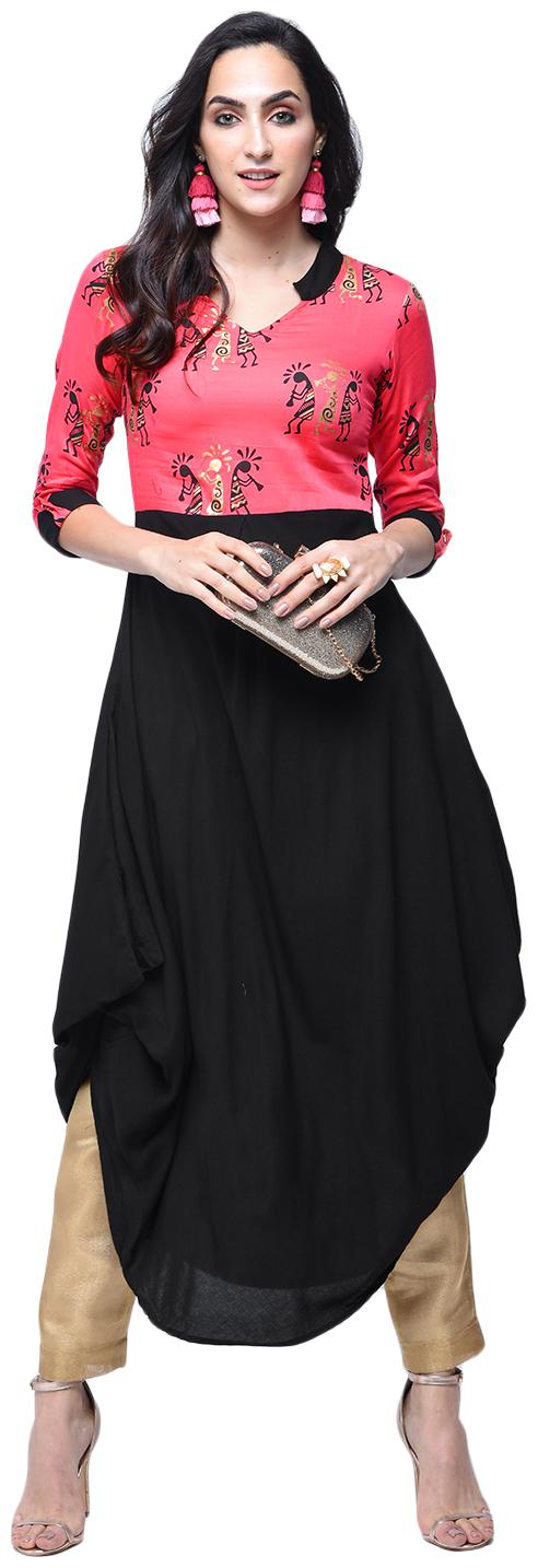 

Stylum Women Pink Printed Assymetrical Kurta