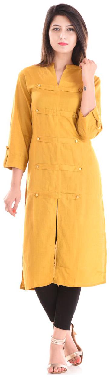 

Stylum Women Yellow Solid Straight Kurta