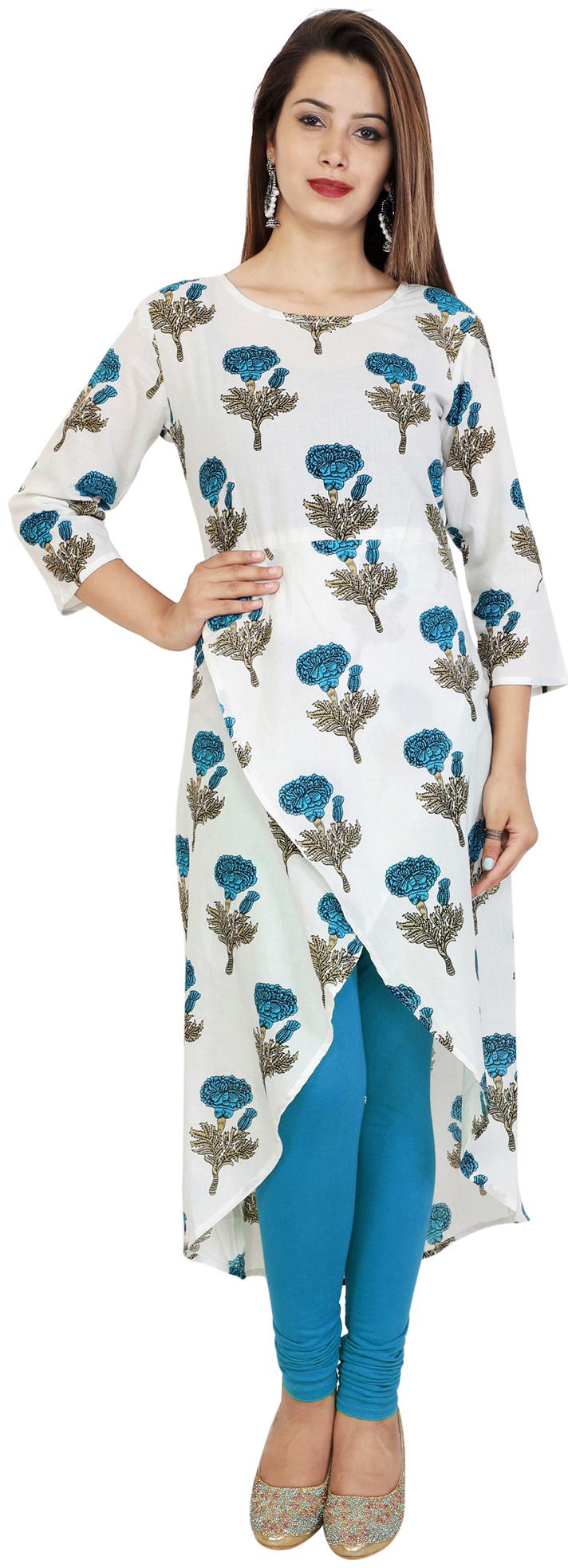 

Stylum Women White Floral Assymetrical Kurta
