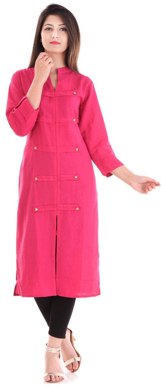 

Stylum Women Pink Solid Straight Kurta
