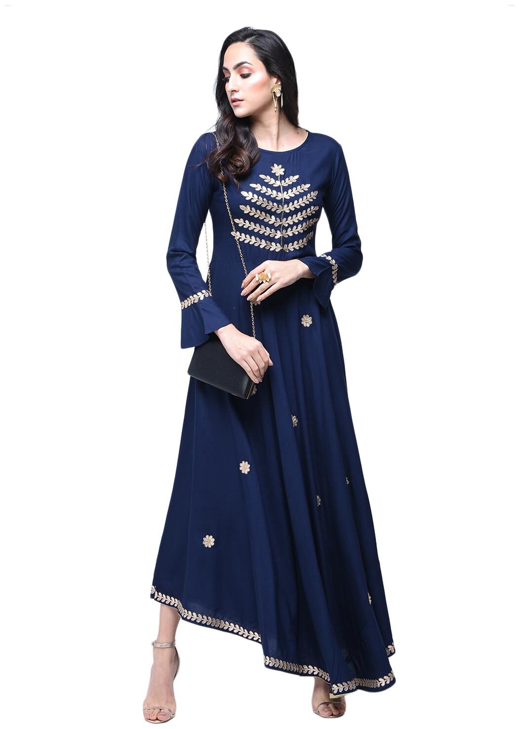 

Stylum Festive Party Embroidered Women Kurti (Dark Blue)