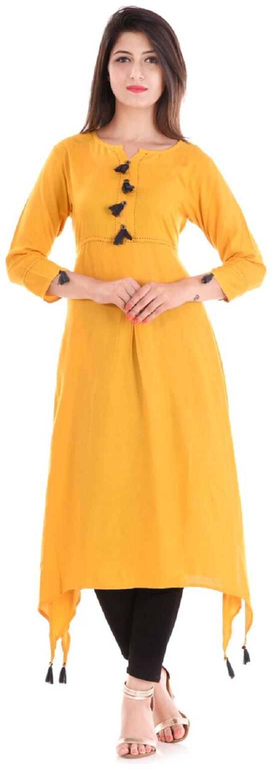 

Stylum Women Yellow Solid Assymetrical Kurta