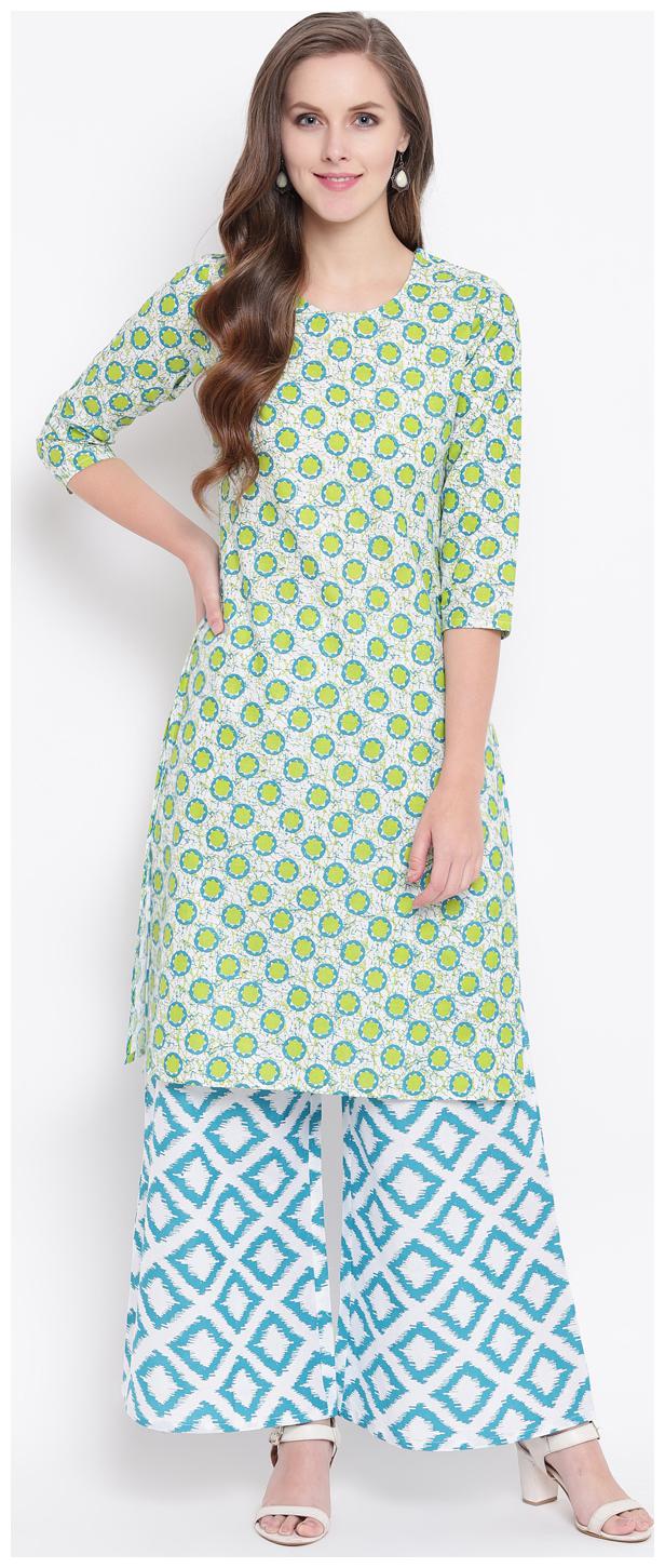 

Stylum Women Cotton Printed Kurta With Palazzo Multi