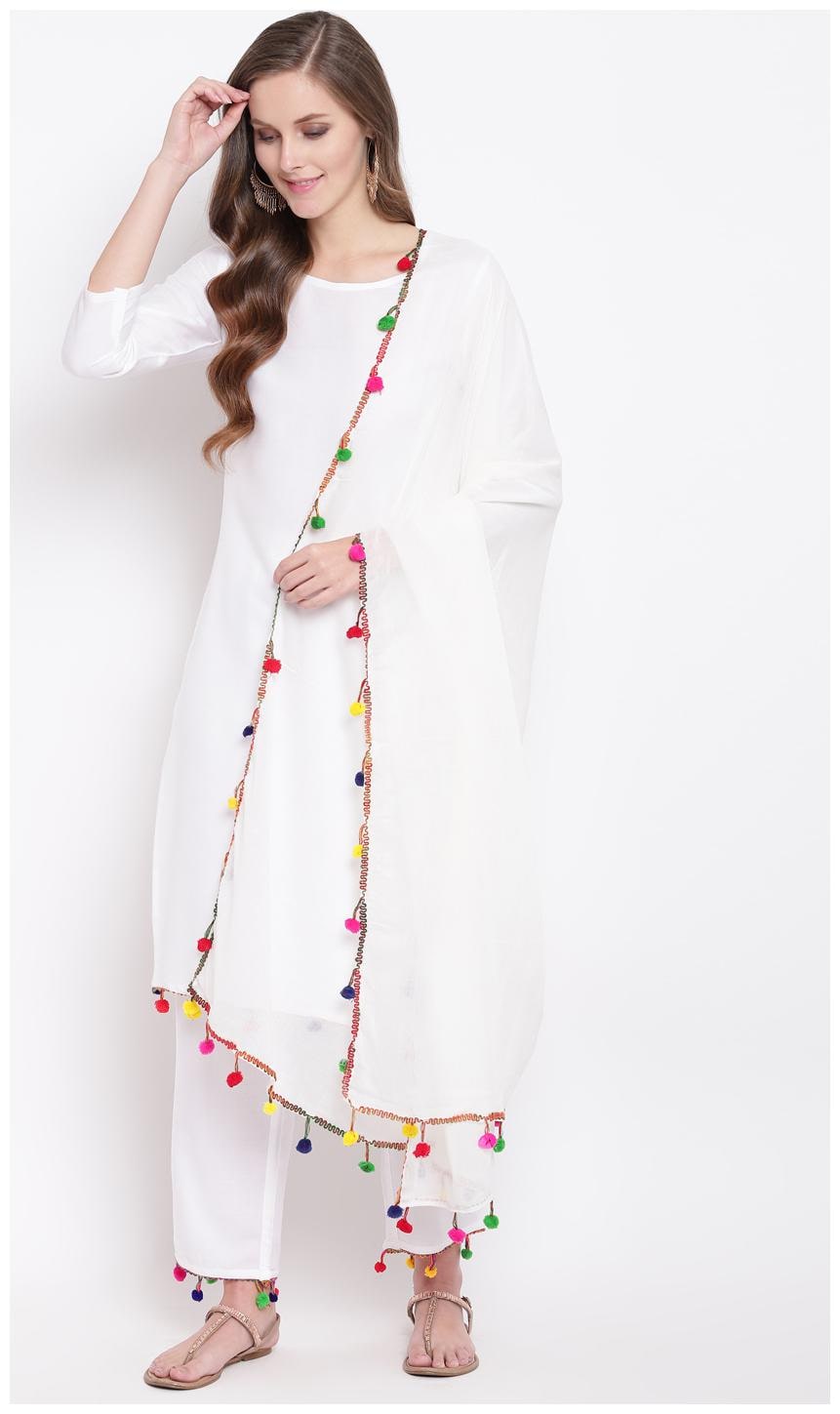 

Stylum Women Rayon Solid Suit Set White