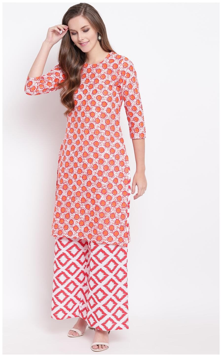 

Stylum Women Cotton Printed Kurta With Palazzo Multi