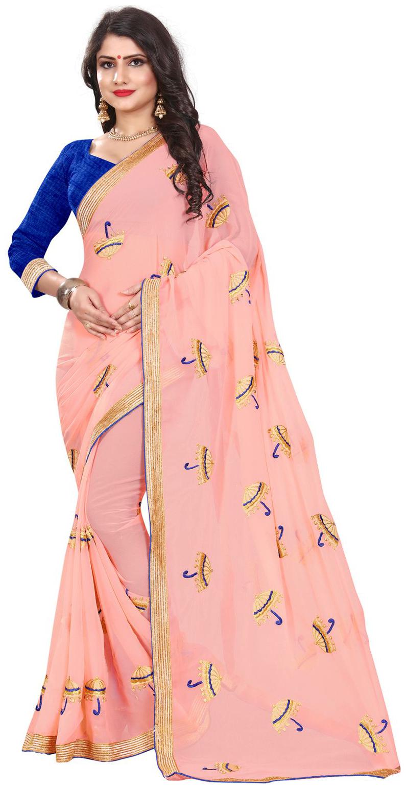 

Sugathari Beach Georgette Embroidered Saree