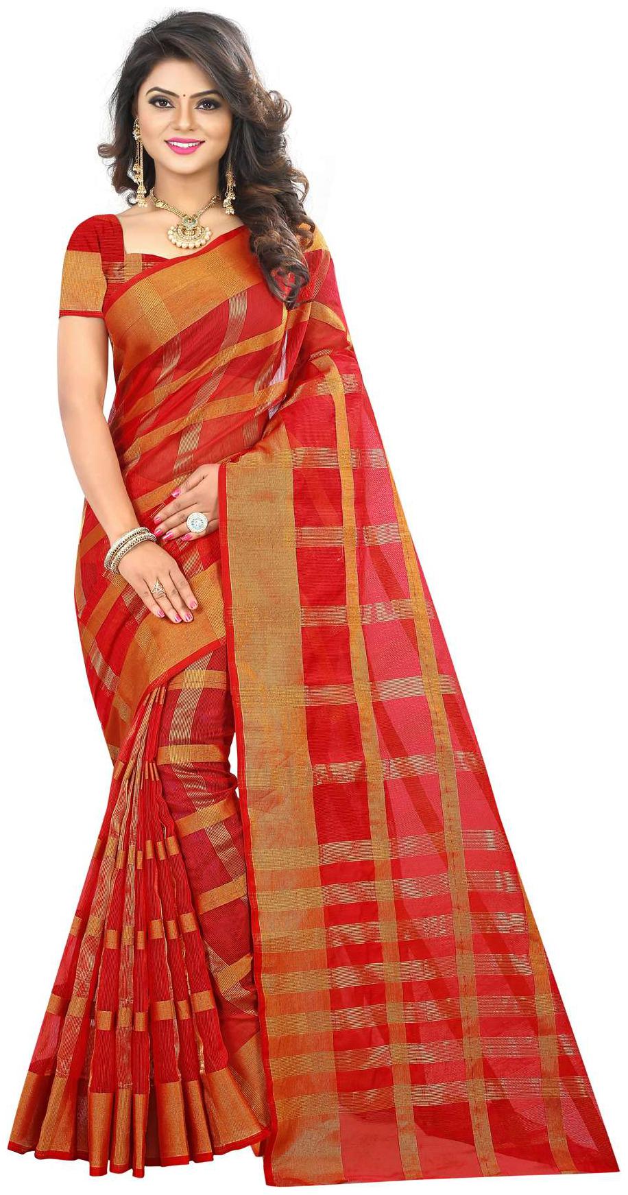 

Sugathari Red Manipuri Woven Saree