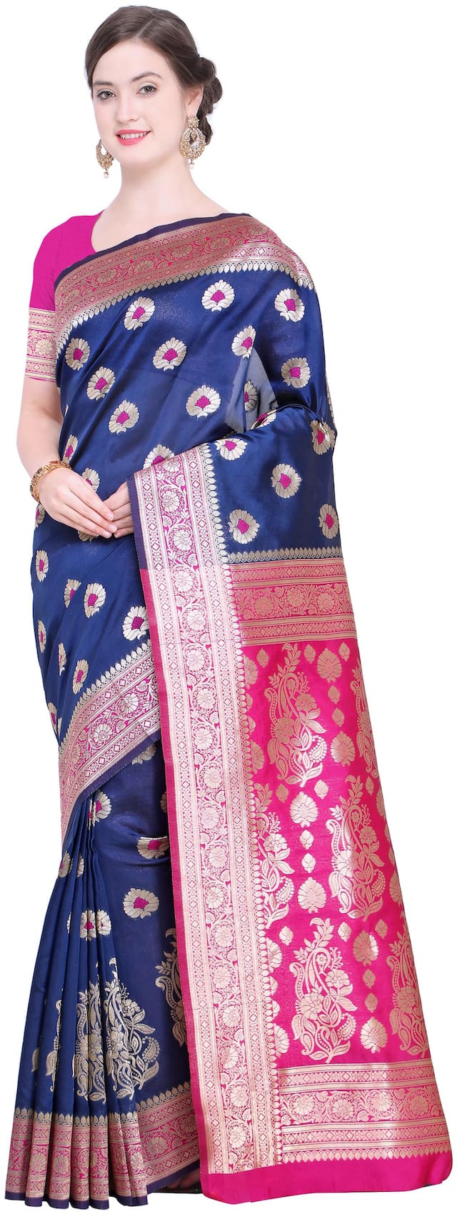 Sugathari Silk Banarasi Zari Work Saree - Blue