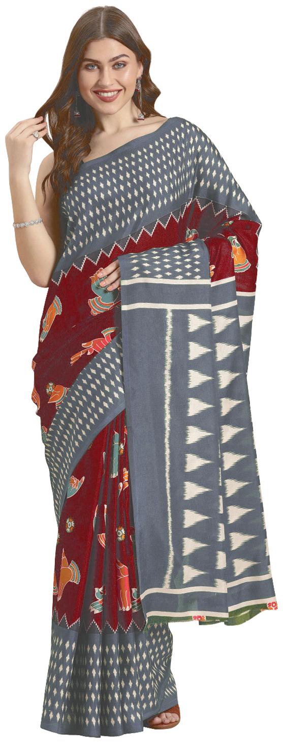 

Sugathari Women Artificial Silk Printed Saree (Multicolor)