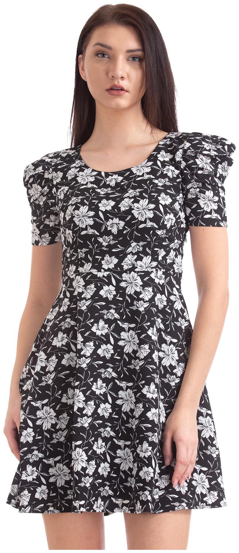

SUGR Black Printed Fit flare dress