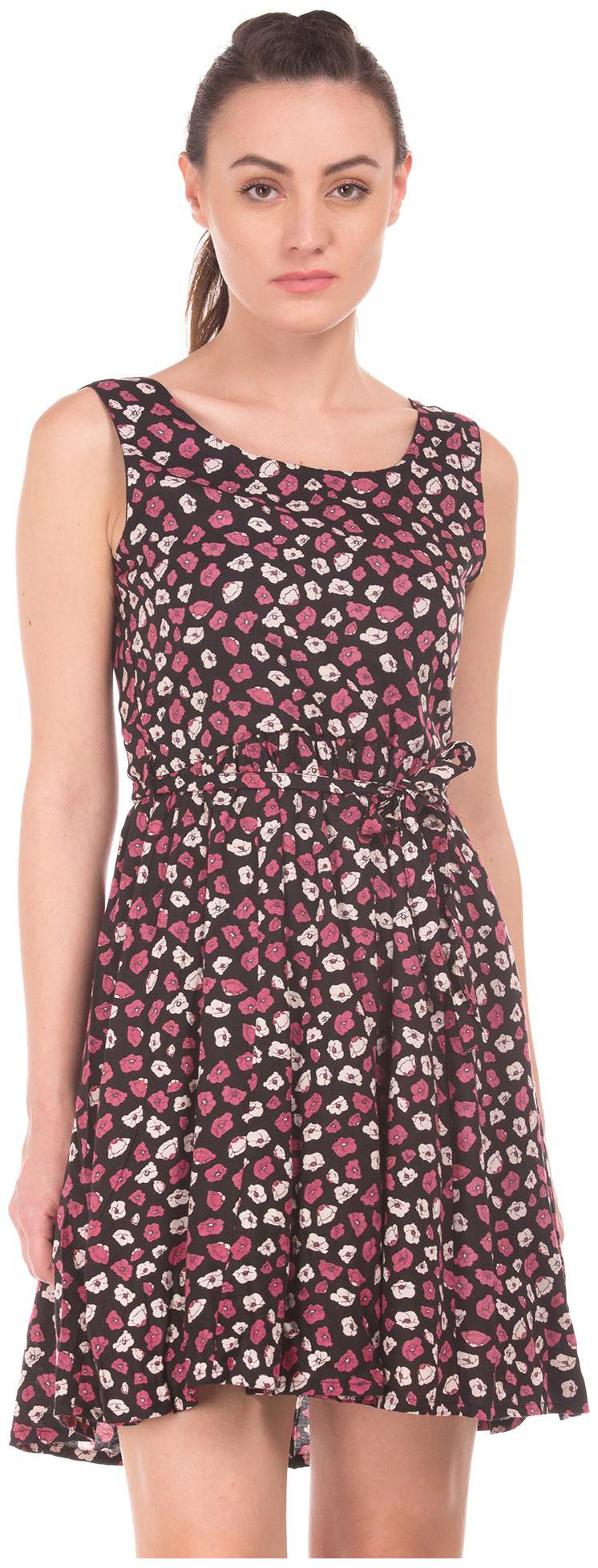 

SUGR Black Printed Fit flare dress