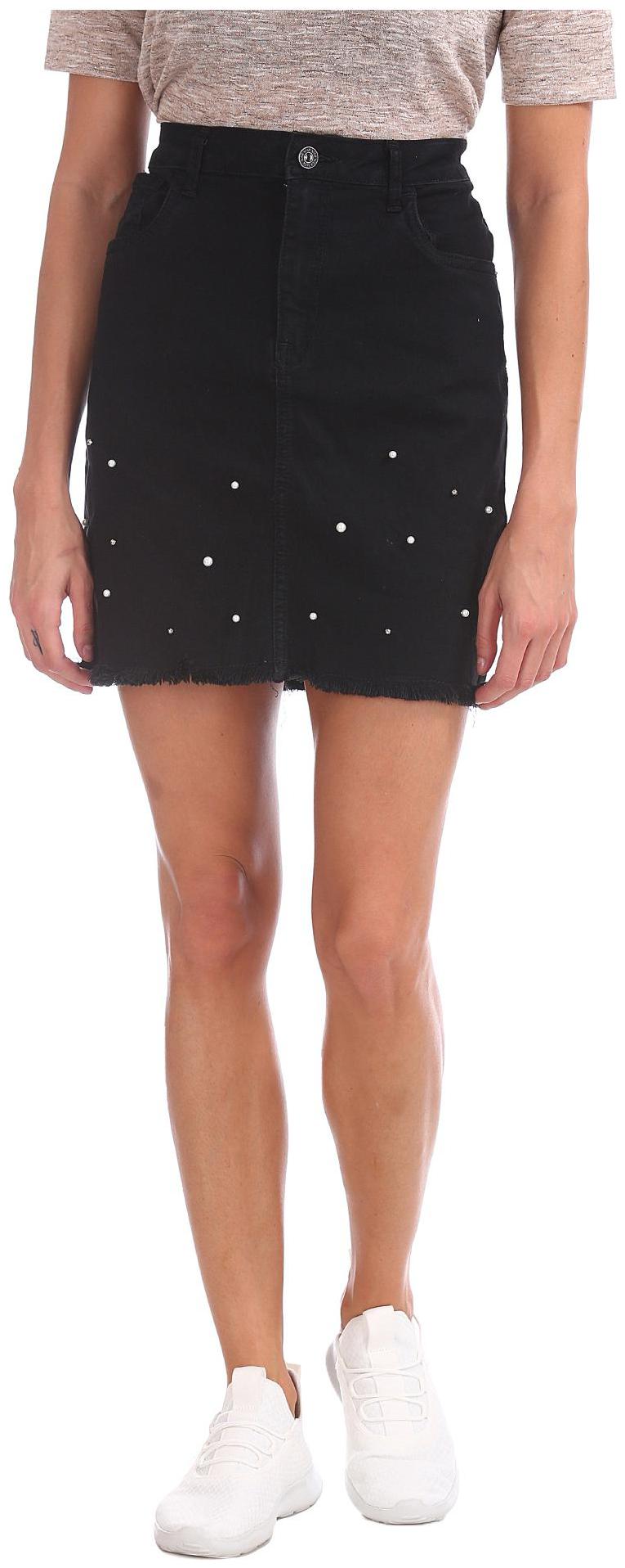 

SUGR Printed Flared skirt Midi Skirt - Black