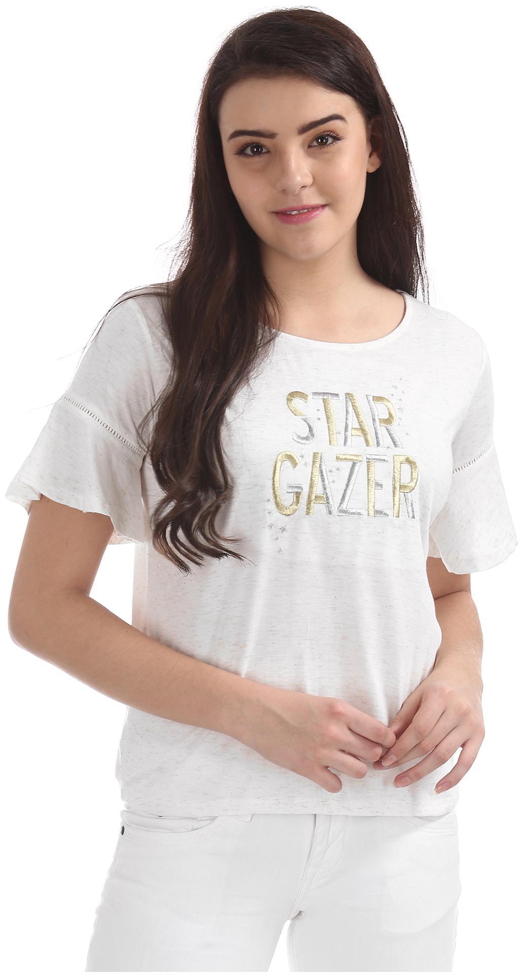 

SUGR Women Embroidered Regular top - White