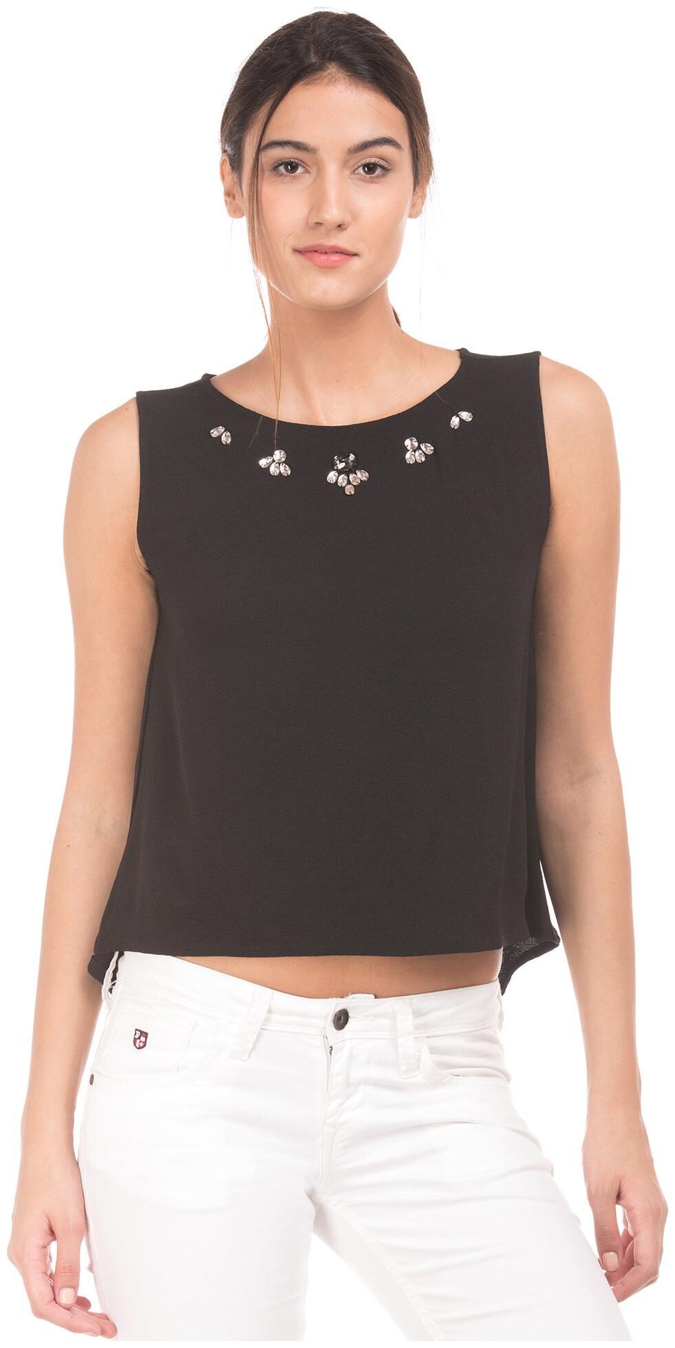 

SUGR Women Embellished Regular top - Black