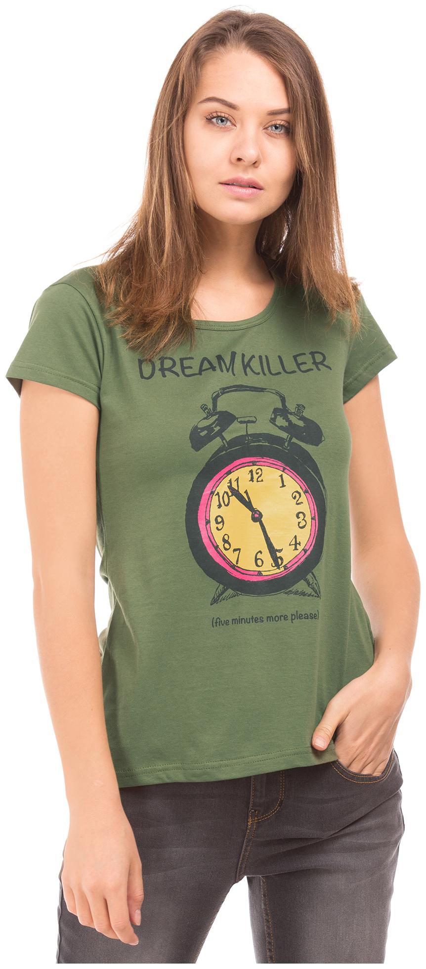 

SUGR Women Green Regular fit Round neck Cotton T shirt