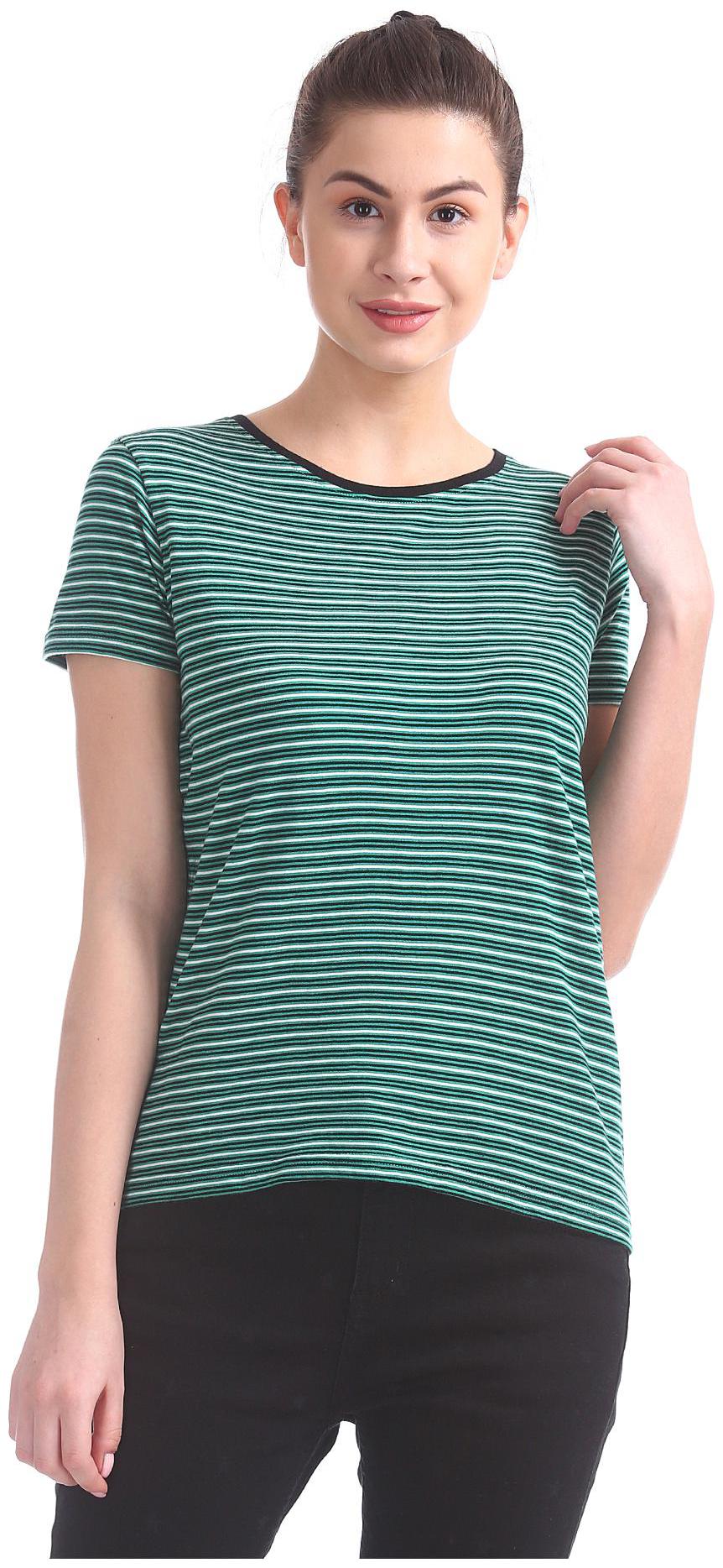 

SUGR Women Multi Regular fit Round neck Cotton T shirt