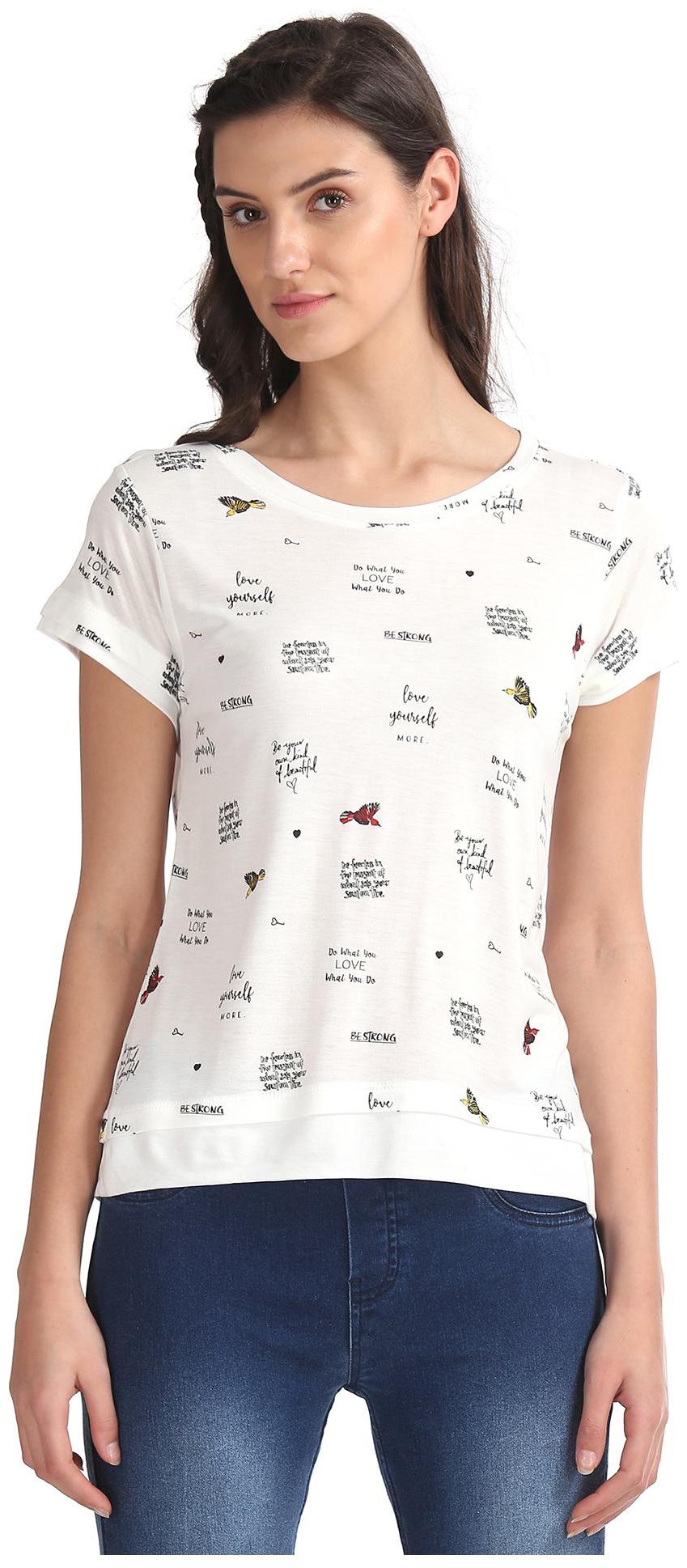 

SUGR Women Printed Regular top - White