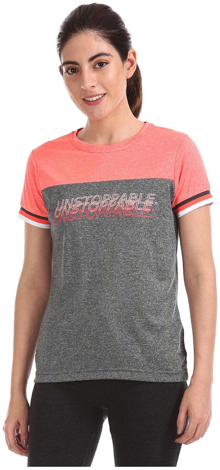 

SUGR Women Polyester Colorblocked Regular Top Grey