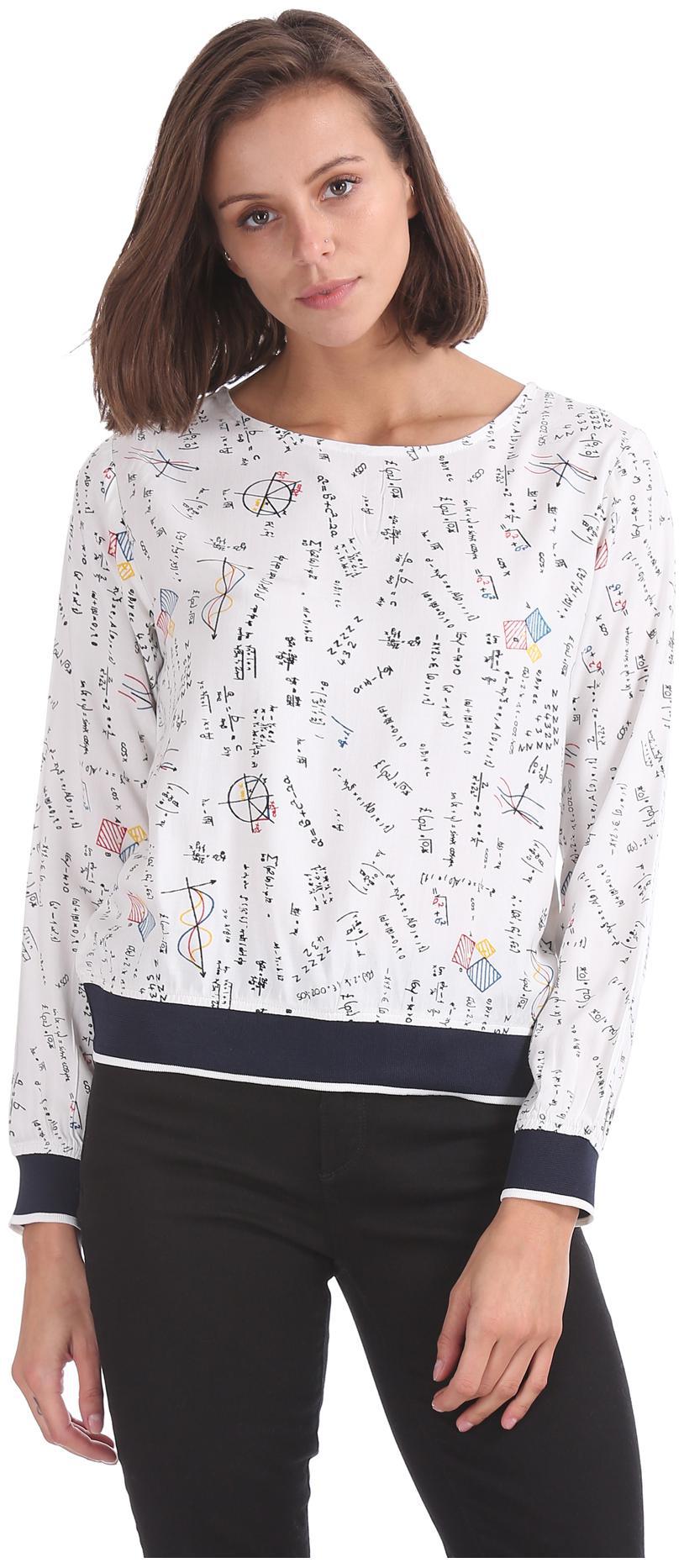 

SUGR Women Printed Regular top - White